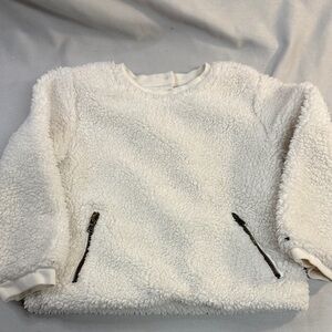 Tommy Hilfiger - Cream Sherpa Sweater with front zipped pockets
